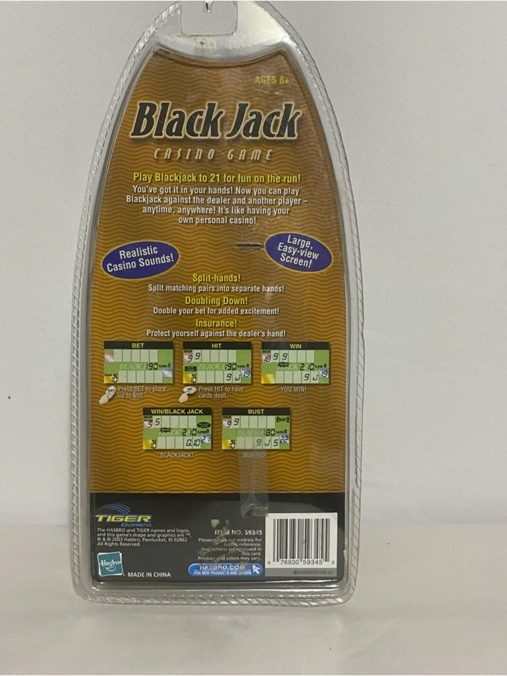 Vintage Tiger Black Jack 59345 Casino Electronic Handheld Game Brand New Sealed